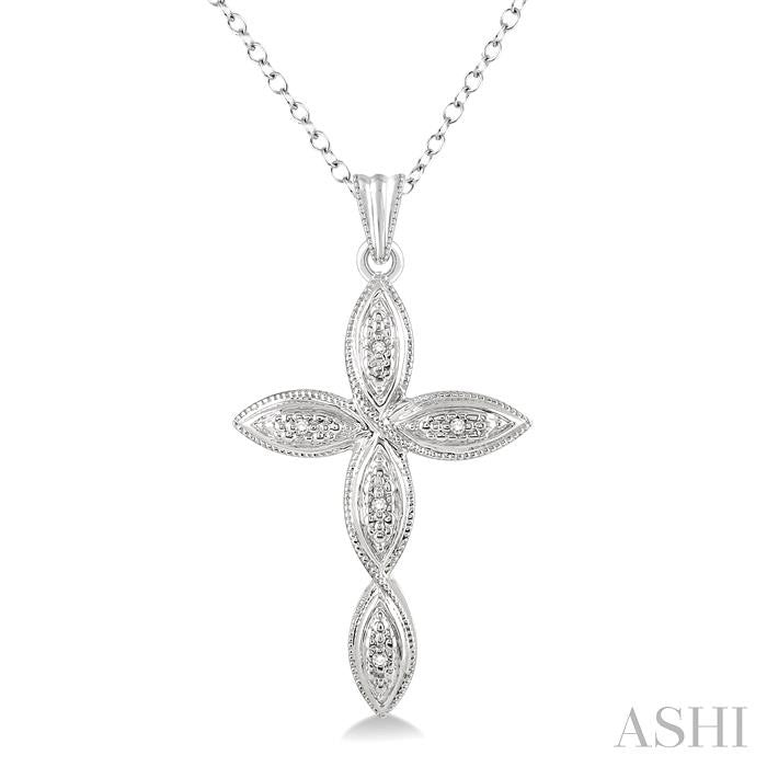 Silver Cross Diamond Fashion Pendant