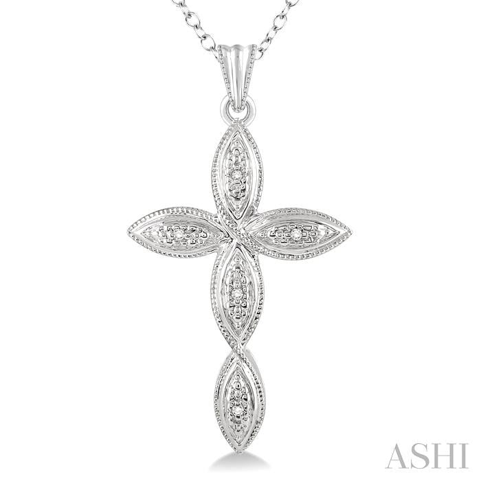 Silver Cross Diamond Fashion Pendant