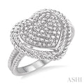 Silver Heart Shape Diamond Fashion Ring