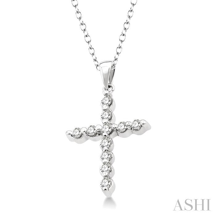 Silver Cross Petite Diamond Fashion Pendant