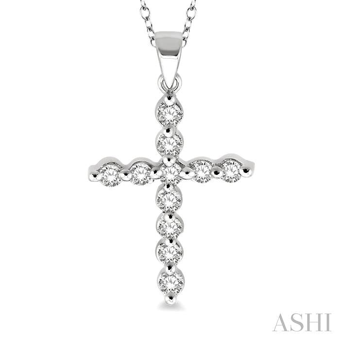 Silver Cross Petite Diamond Fashion Pendant