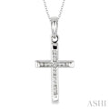 Silver Cross Channel Set Diamond Fashion Pendant