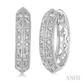 Silver Diamond Hoop Earrings
