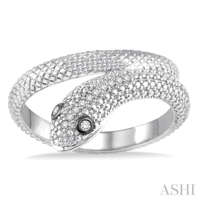 Silver Snake Diamond Fashion Ring