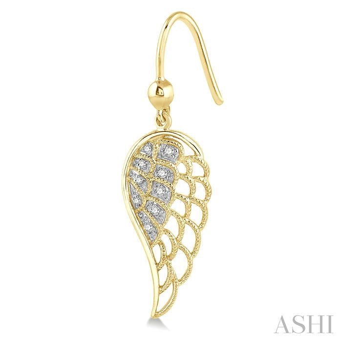 Gold Vermeil Angel Wings Diamond Fashion Earrings