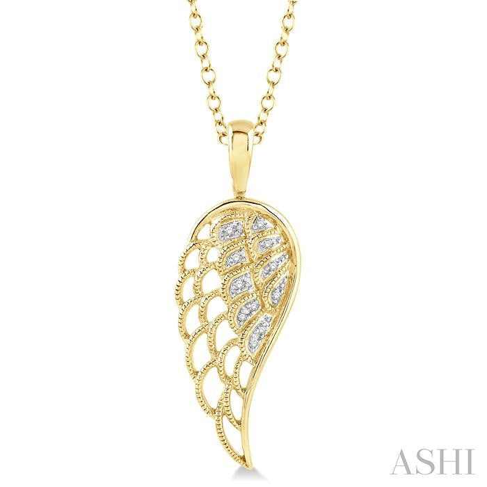 Gold Vermeil Angel Wings Diamond Fashion Pendant