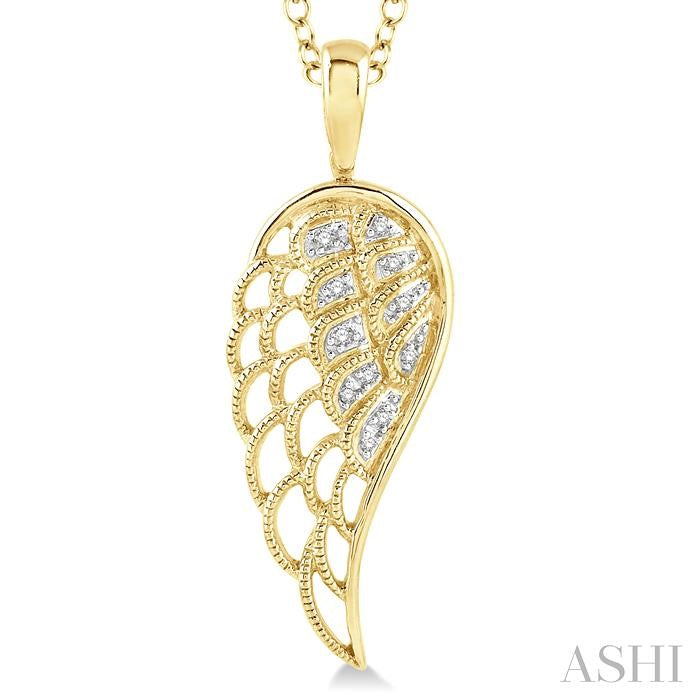 Gold Vermeil Angel Wings Diamond Fashion Pendant