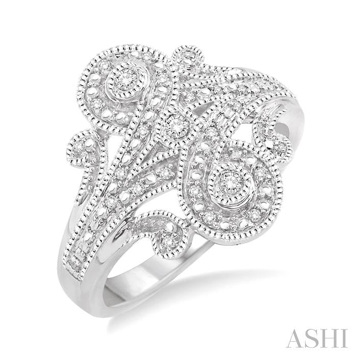 Silver Bezel Diamond Fashion Ring