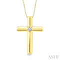Gold Vermeil Cross Diamond Fashion Pendant