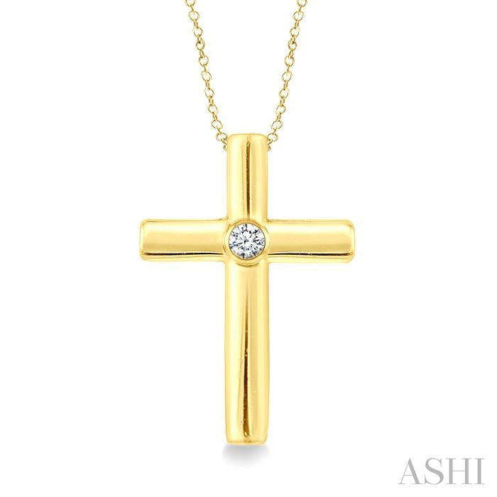 Gold Vermeil Cross Diamond Fashion Pendant