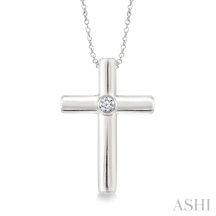 Silver Cross Diamond Fashion Pendant