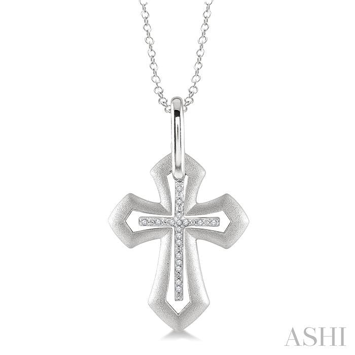 Silver Cross Diamond Fashion Pendant