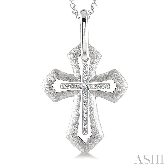 Silver Cross Diamond Fashion Pendant