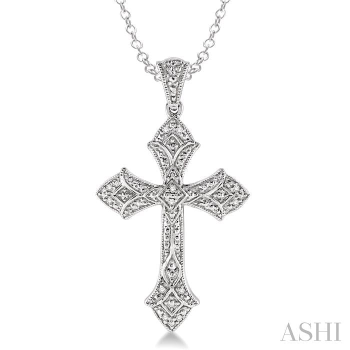 Silver Cross Diamond Fashion Pendant