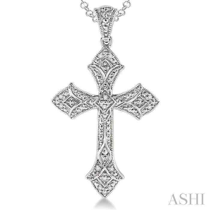 Silver Cross Diamond Fashion Pendant