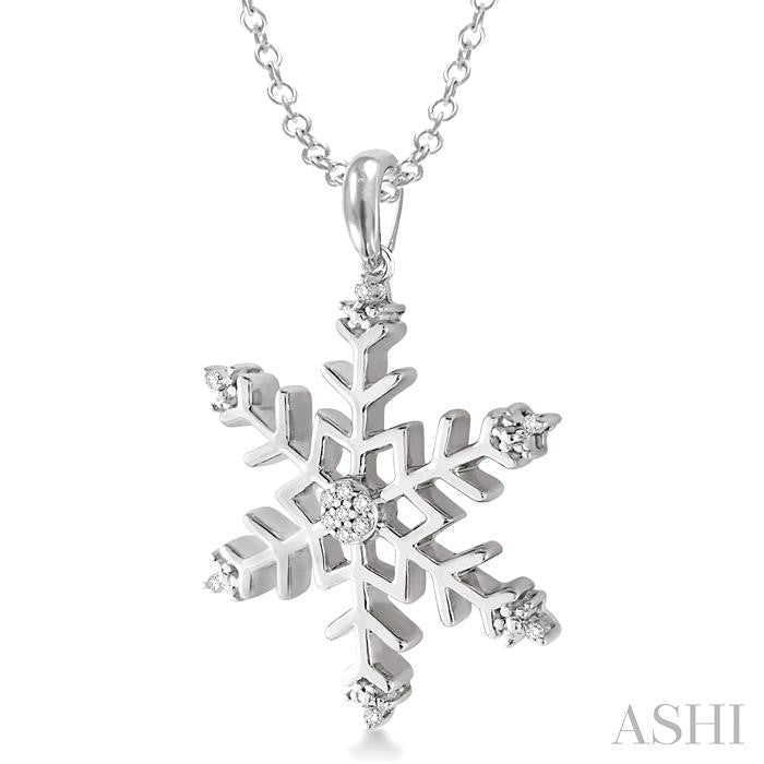 Silver Snowflake Diamond Fashion Pendant