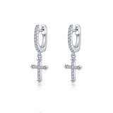 0.32 Ctw Cross Earrings