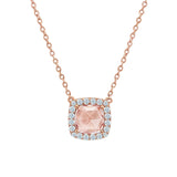 Cushion-Cut Halo Necklace