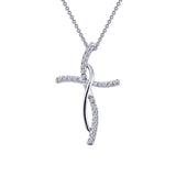 0.24 Ctw Cross Pendant Necklace