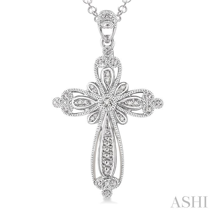 Silver Cross Diamond Fashion Pendant