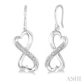 Silver Infinity Heart Shape Diamond Fashion Earrings