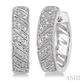 Silver Diamond Hoop Earrings