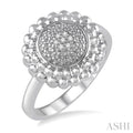Silver Bead Bijoux Round Diamond Ring