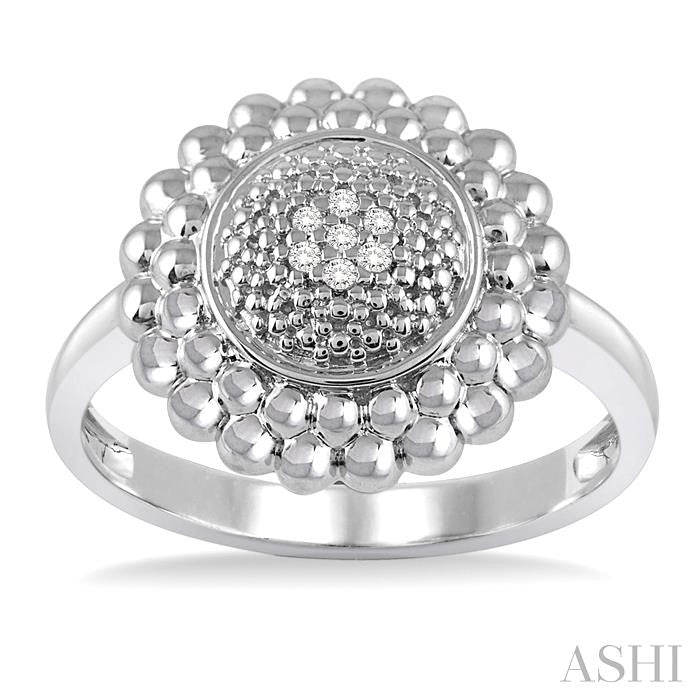 Silver Bead Bijoux Round Diamond Ring