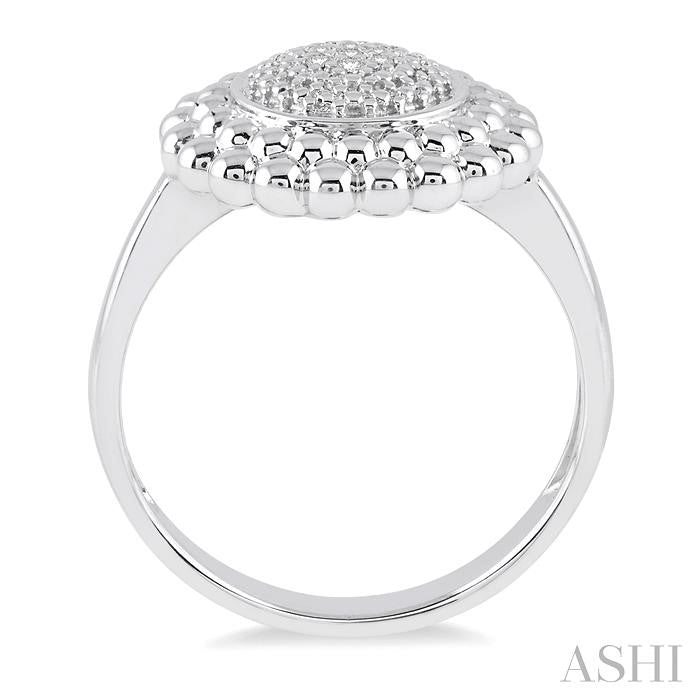 Silver Bead Bijoux Round Diamond Ring