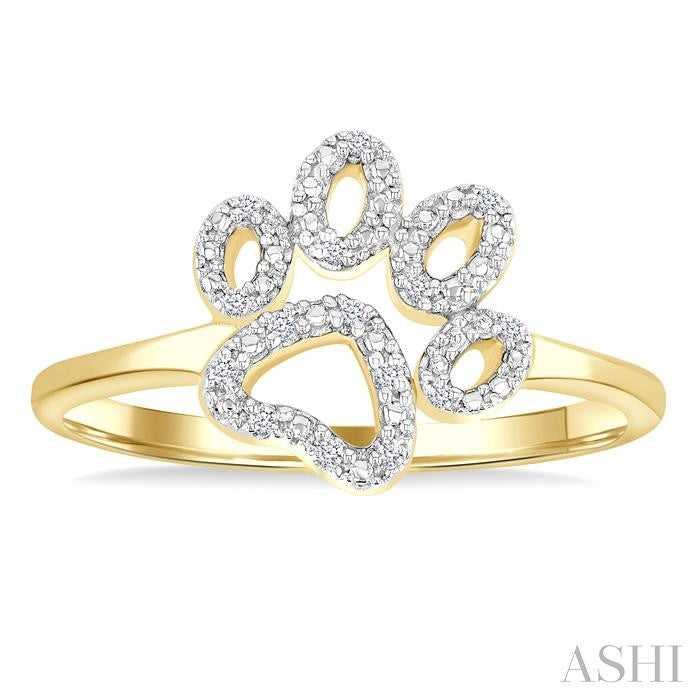 Gold Vermeil Dog Paw Diamond Fashion Ring