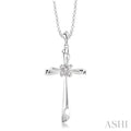 Silver Cross Diamond Fashion Pendant