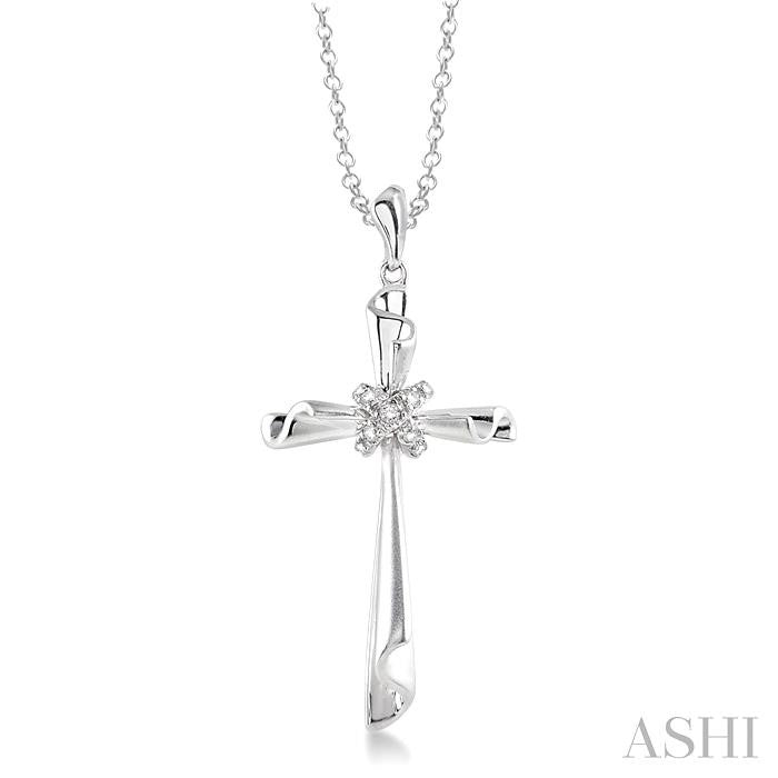 Silver Cross Diamond Fashion Pendant