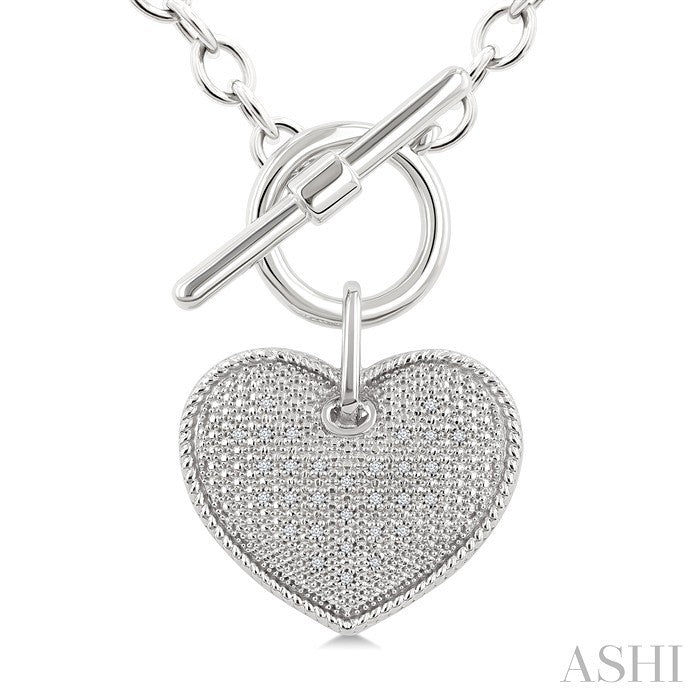 Silver Heart Toggle Diamond Fashion Necklace