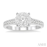 3/4 ctw Lovebright Round Cut Diamond Engagement Ring in 14K White Gold