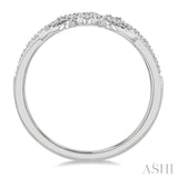 1/6 ctw Chevron Loop Lattice Round Cut Diamond Wedding Band in 14K White Gold