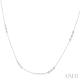 3 Stone Diamond Station Necklace