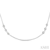 3 Stone Diamond Station Necklace