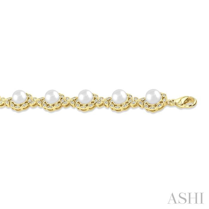 Gold Vermeil Pearl & Diamond Bracelet