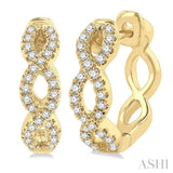 Swirl Petite Diamond Huggie Fashion Earrings