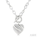 Silver Heart Toggle Diamond Fashion Necklace