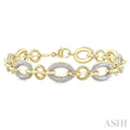 Gold Vermeil Bold Oval Rope Link Diamond Bracelet