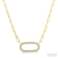 Gold Vermeil Paperclip Diamond Fashion Pendant