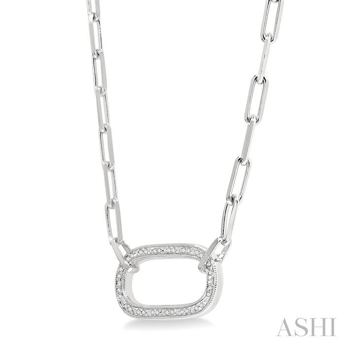 Silver Paperclip Diamond Fashion Pendant