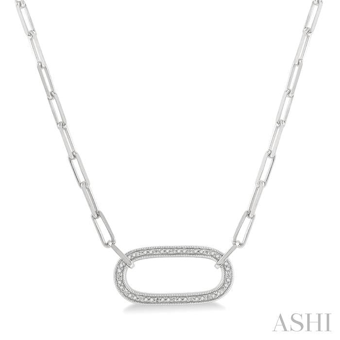 Silver Paperclip Diamond Fashion Pendant