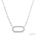 Silver Paperclip Diamond Fashion Pendant