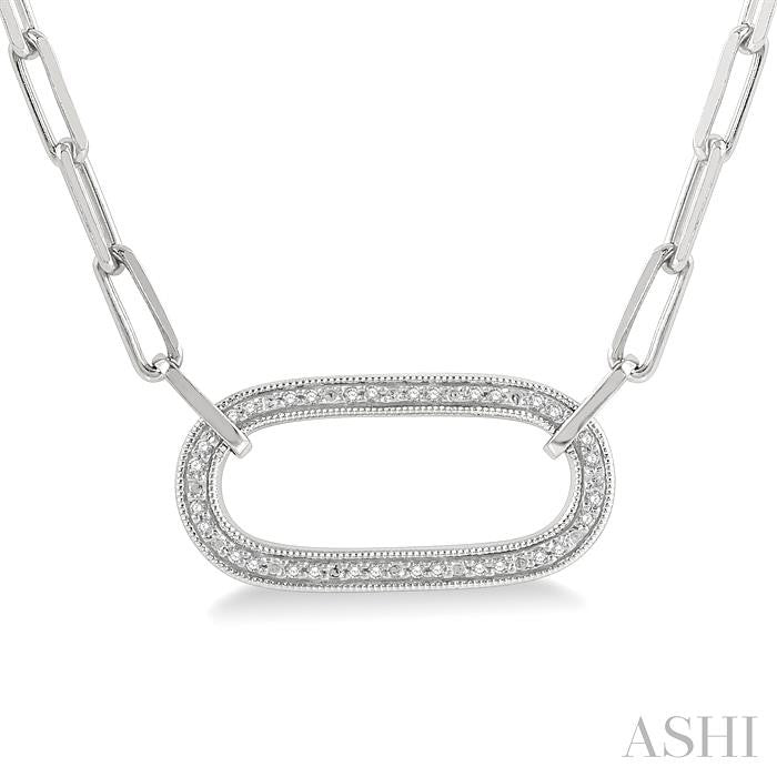 Silver Paperclip Diamond Fashion Pendant