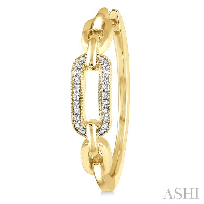 Gold Vermeil Paperclip Diamond Fashion Hoop Earrings