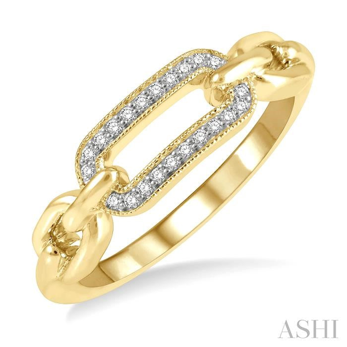 Gold Vermeil Paperclip Diamond Fashion Ring