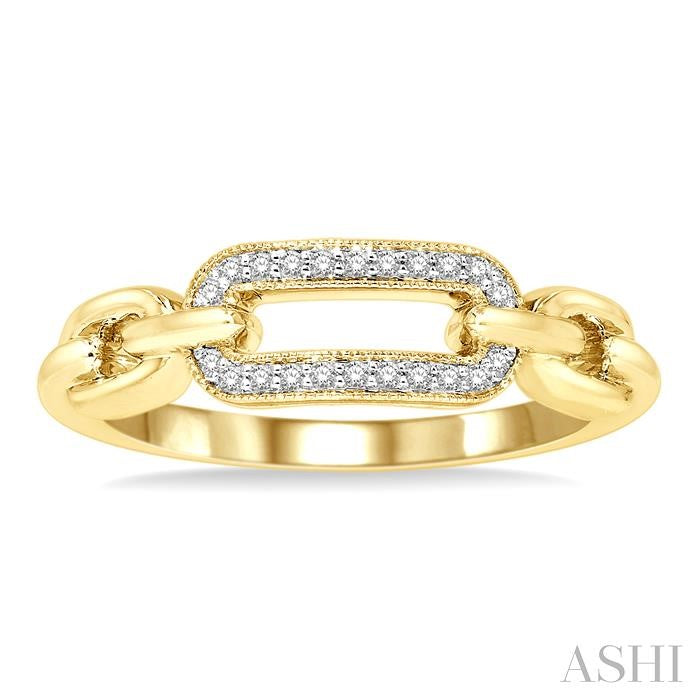 Gold Vermeil Paperclip Diamond Fashion Ring