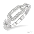 Silver Paperclip Diamond Fashion Ring